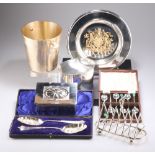 A QUANTITY OF SILVER PLATE, ETC.