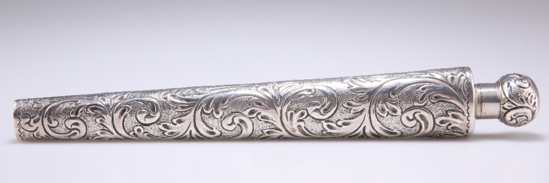 A VICTORIAN SILVER SCENT FLASK