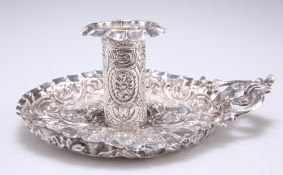 A VICTORIAN SILVER CHAMBERSTICK