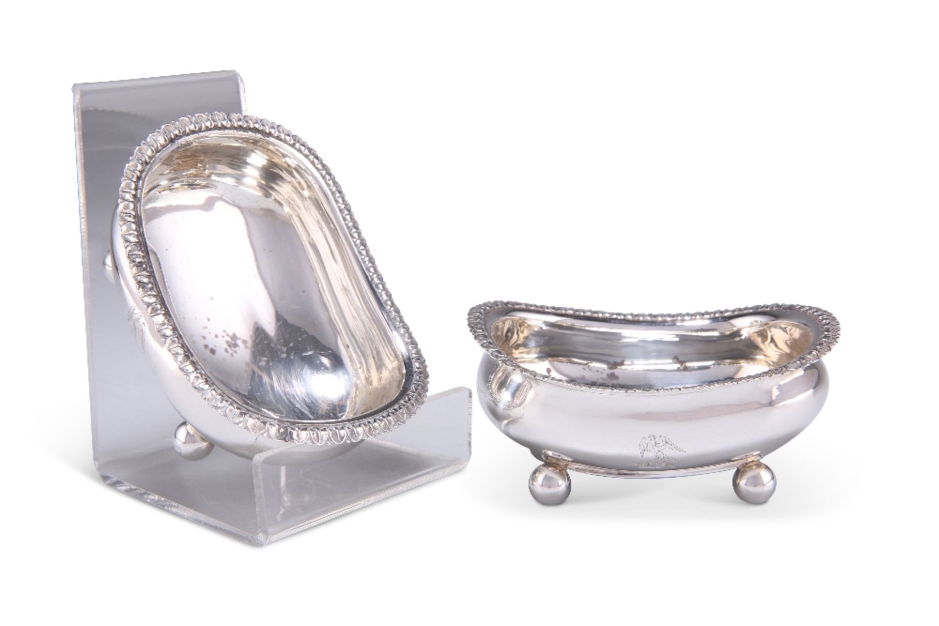 A PAIR OF GEORGE III SILVER SALTS