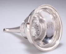 A GEORGE III LARGE SILVER WINE FUNNEL