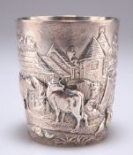 A GEORGE III SILVER BEAKER