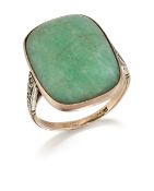 AN EARLY 20TH CENTURY AMAZONITE RING