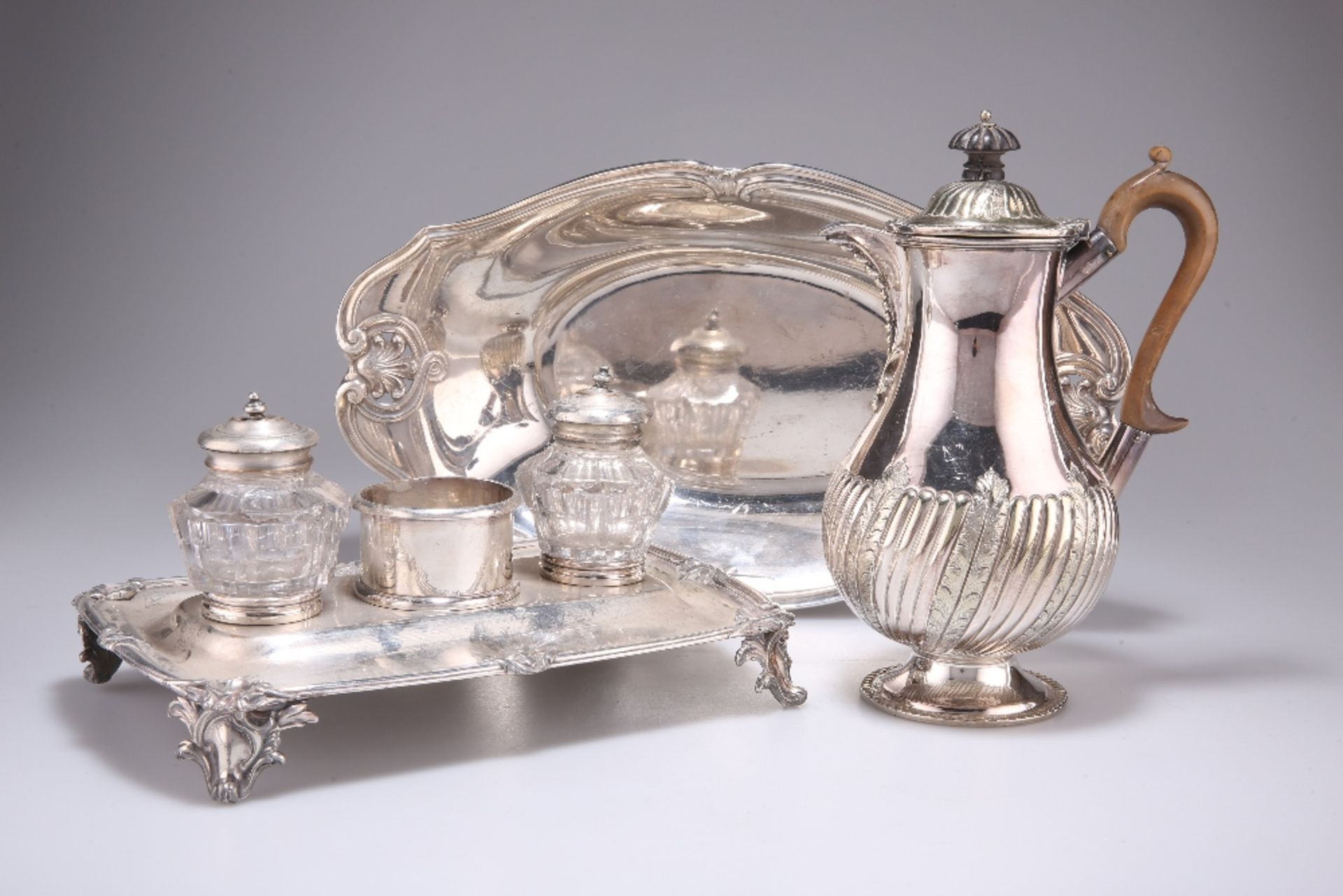 THREE PIECES OF SILVER-PLATE