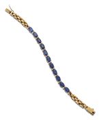 A SAPPHIRE AND DIAMOND BRACELET