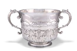 A CHARLES II SILVER TWO-HANDLED PORRINGER