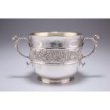 AN AMERICAN STERLING SILVER TWO-HANDLED PORRINGER