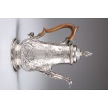 A GEORGE III SILVER COFFEE POT