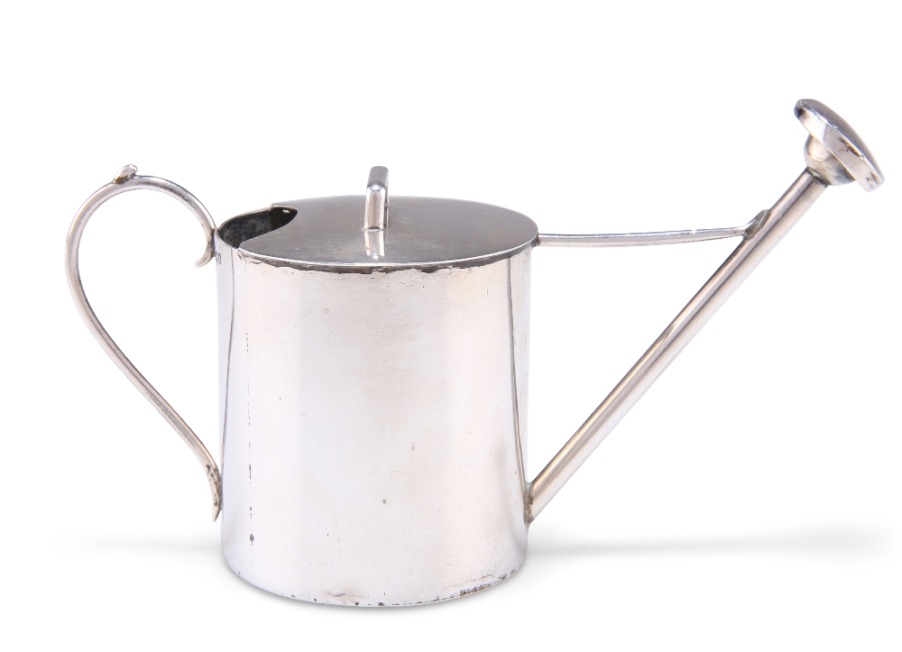 A GEORGE V SILVER MINIATURE WATERING CAN
