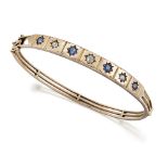 A VICTORIAN SAPPHIRE AND DIAMOND BANGLE