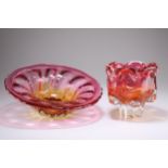 JOSEF HOSPODKA FOR CHRIBSKA, A CASED GLASS VASE AND BOWL