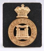 A POST-1881 OTHER RANKS' PATTERN THREE-PIECE GLENGARRY BADGE OF THE NORTHAMPTONSHIRE REGIMENT
