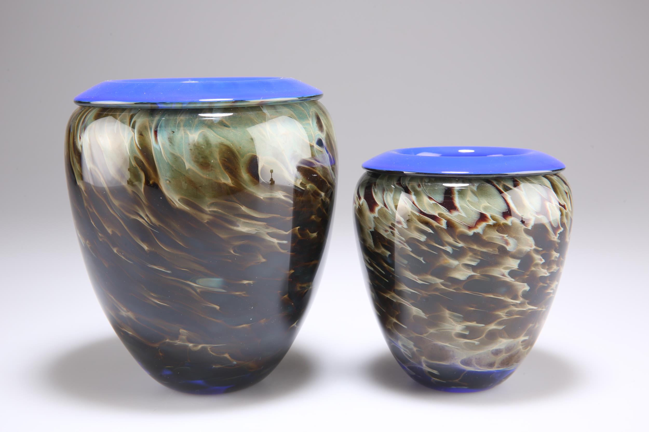 TWO WILL SHAKSPEARE STUDIO GLASS VASES