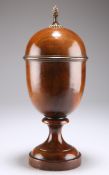 A GEORGE III STYLE MAHOGANY URN-SHAPED BOX