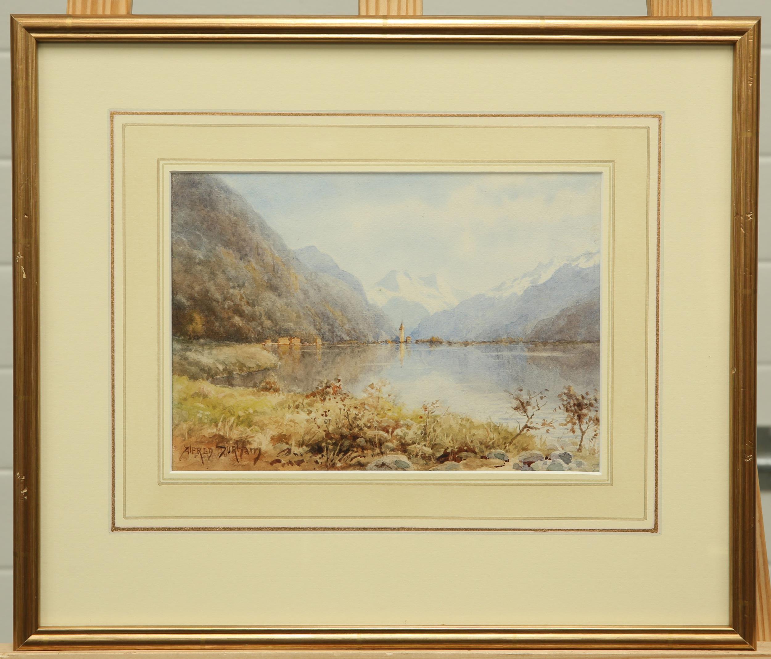 ALFRED DURHAM (BRITISH, EARLY 20TH CENTURY), SWISS LAKE - Bild 2 aus 2