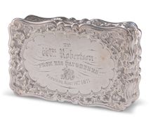 A VICTORIAN SILVER SNUFF BOX