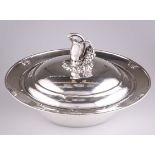 A DANISH STERLING SILVER VEGETABLE DISH AND COVER
