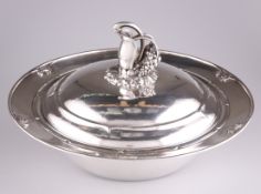 A DANISH STERLING SILVER VEGETABLE DISH AND COVER