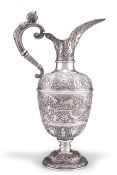 A VICTORIAN SILVER CLARET JUG