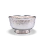 A GEORGE V SILVER CHRISTENING BOWL