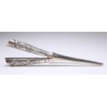 A PAIR OF CHINESE SILVER GLOVE STRETCHERS