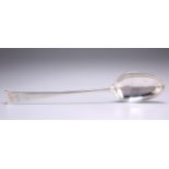 A GEORGE III IRISH SILVER 'HOOK-END' BASTING SPOON