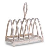 A GEORGE V SILVER TOAST RACK