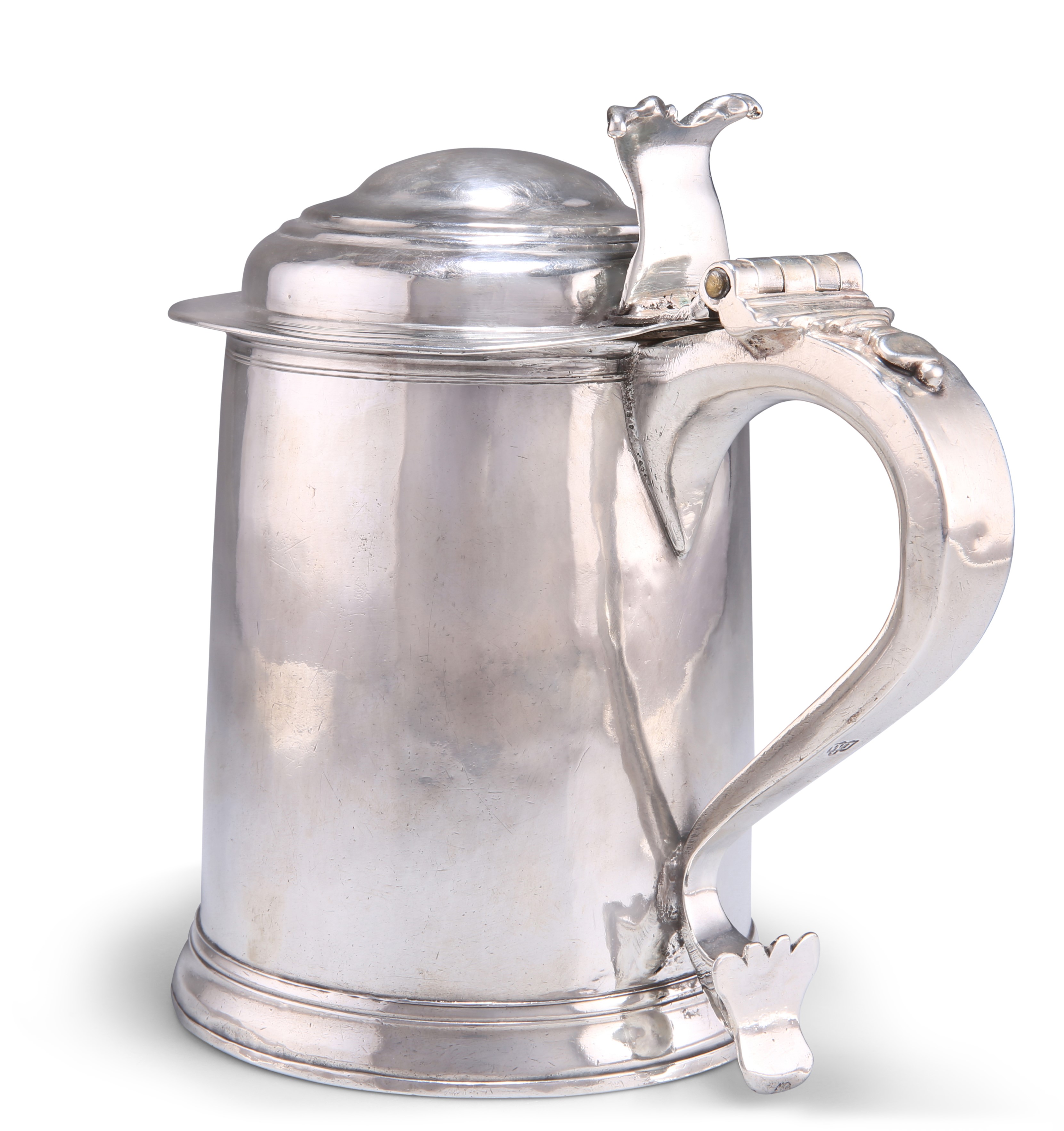 A QUEEN ANNE BRITANNIA STANDARD SILVER LIDDED TANKARD - Image 3 of 8