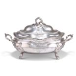 A LARGE GEORGE III SILVER SOUP TUREEN