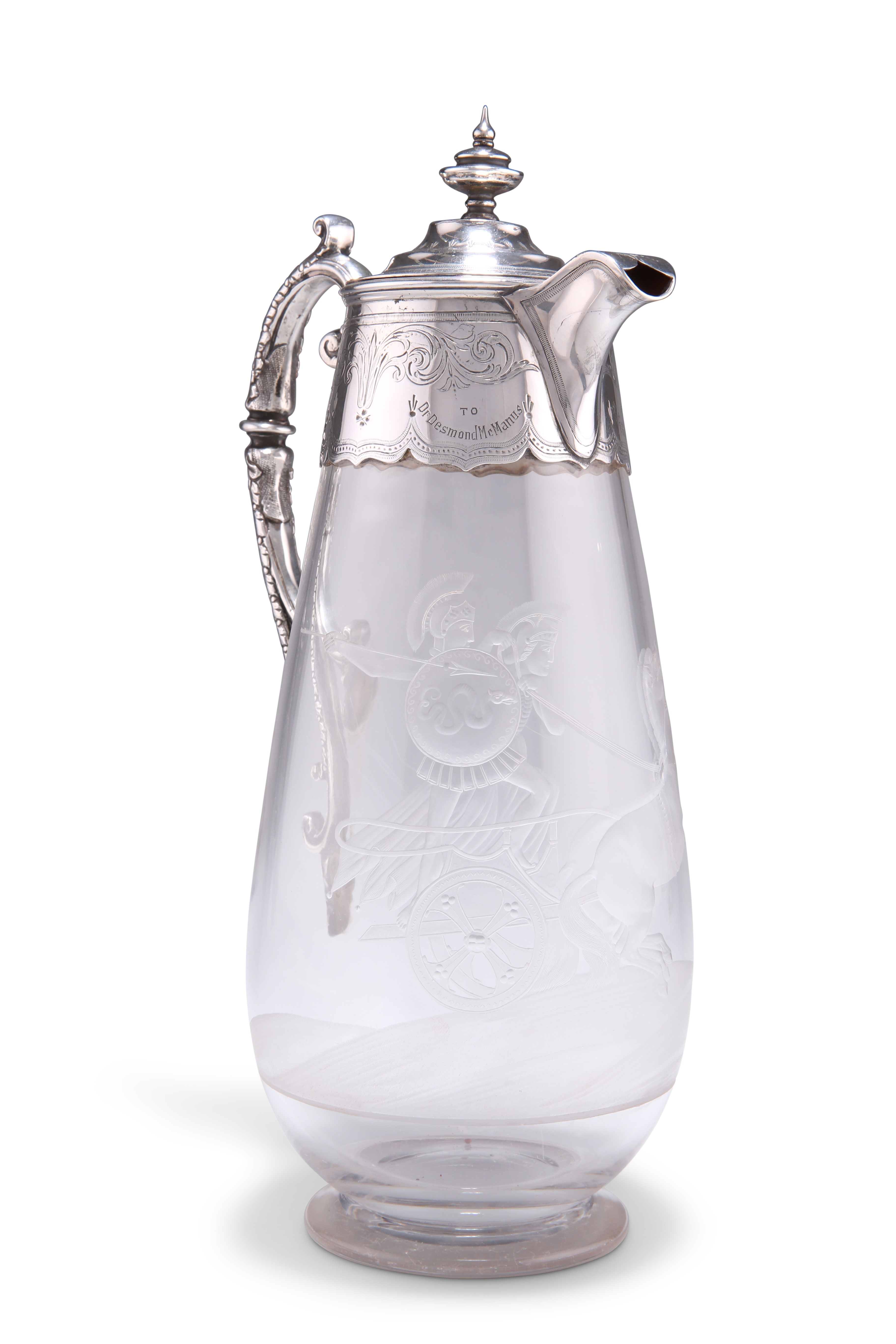 A FINE VICTORIAN SILVER-MOUNTED CLARET JUG