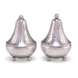 A PAIR OF DANISH SILVER SALT AND PEPPERS