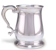 A GEORGE V SILVER PINT MUG