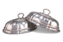 A PAIR OF GEORGE III SILVER DISH COVERS