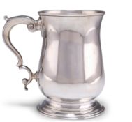 A GEORGE III SILVER PINT MUG