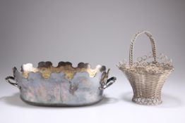 AN OLD SHEFFIELD PLATE WIREWORK BASKET