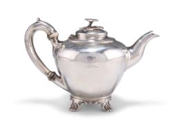 AN EARLY VICTORIAN SILVER BACHELOR'S TEAPOT