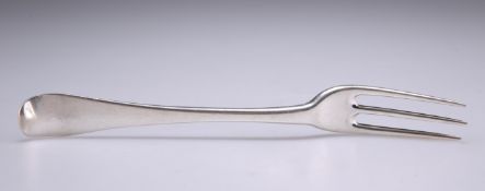 A GEORGE I SILVER THREE-PRONG TABLE FORK