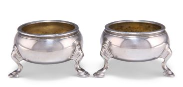 A PAIR OF GEORGE II SILVER SALTS