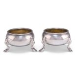 A PAIR OF GEORGE II SILVER SALTS