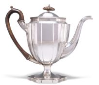 A GEORGE III SCOTTISH SILVER COFFEE POT