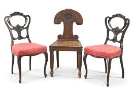 A REGENCY MAHOGANY HALL CHAIR