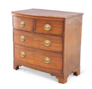 A REGENCY MAHOGANY SMALL BOW-FRONT CHEST OF DRAWERS