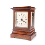 A MID-19TH CENTURY ROSEWOOD LIBRARY CLOCK