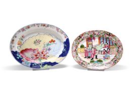 TWO CHINESE PORCELAIN OVAL DISHES