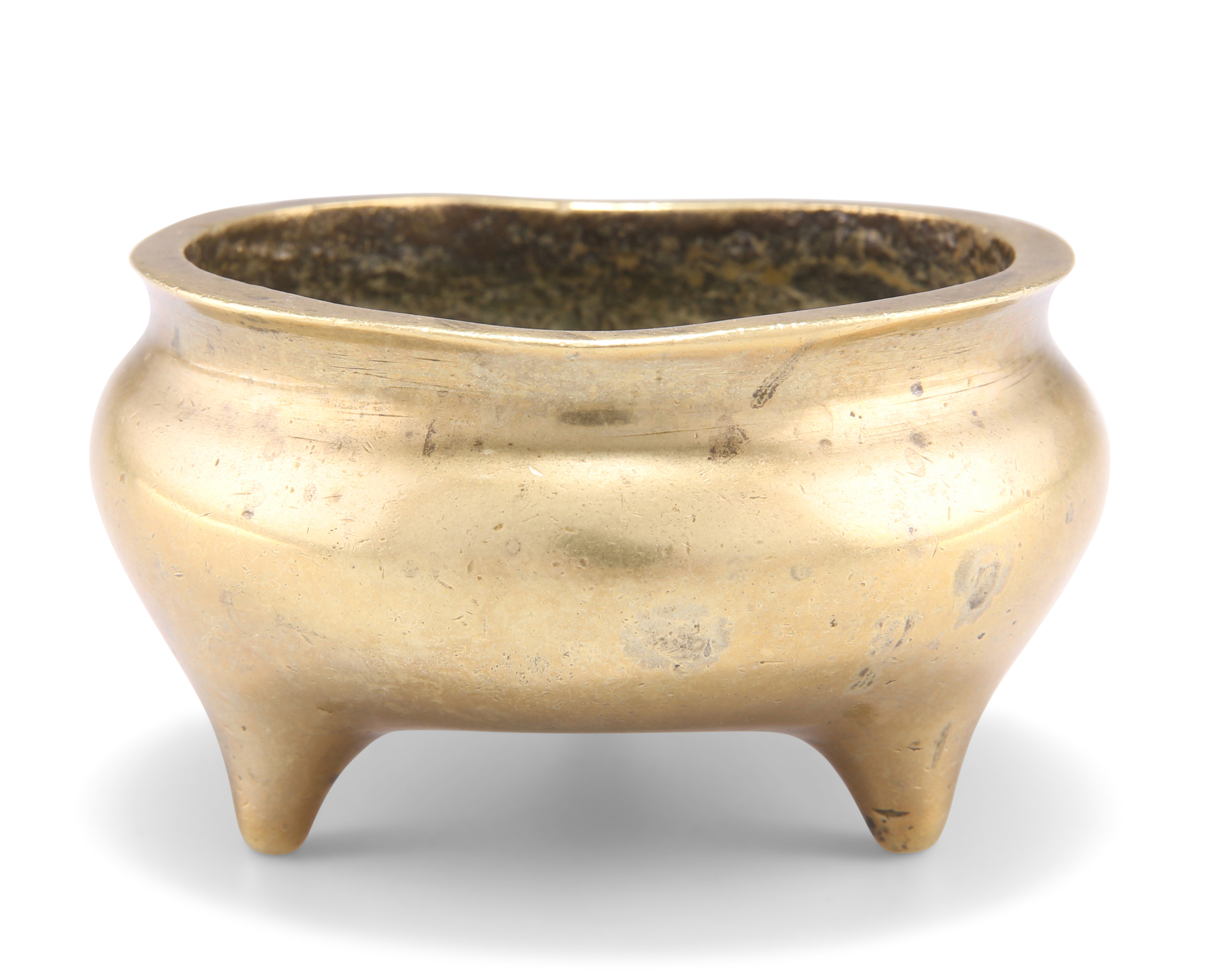 A CHINESE SMALL BRONZE TRIPOD CENSER