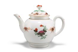 A WORCESTER TEAPOT AND COVER, CIRCA 1760