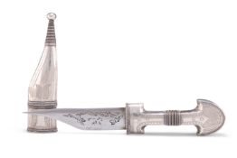 A PERSIAN SILVER-MOUNTED DAGGER