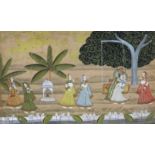 MUGHAL SCHOOL, FIGURES IN A GARDEN