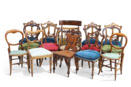 A GROUP OF FIFTEEN VICTORIAN AND LATER COUNTRY HOUSE CHAIRS