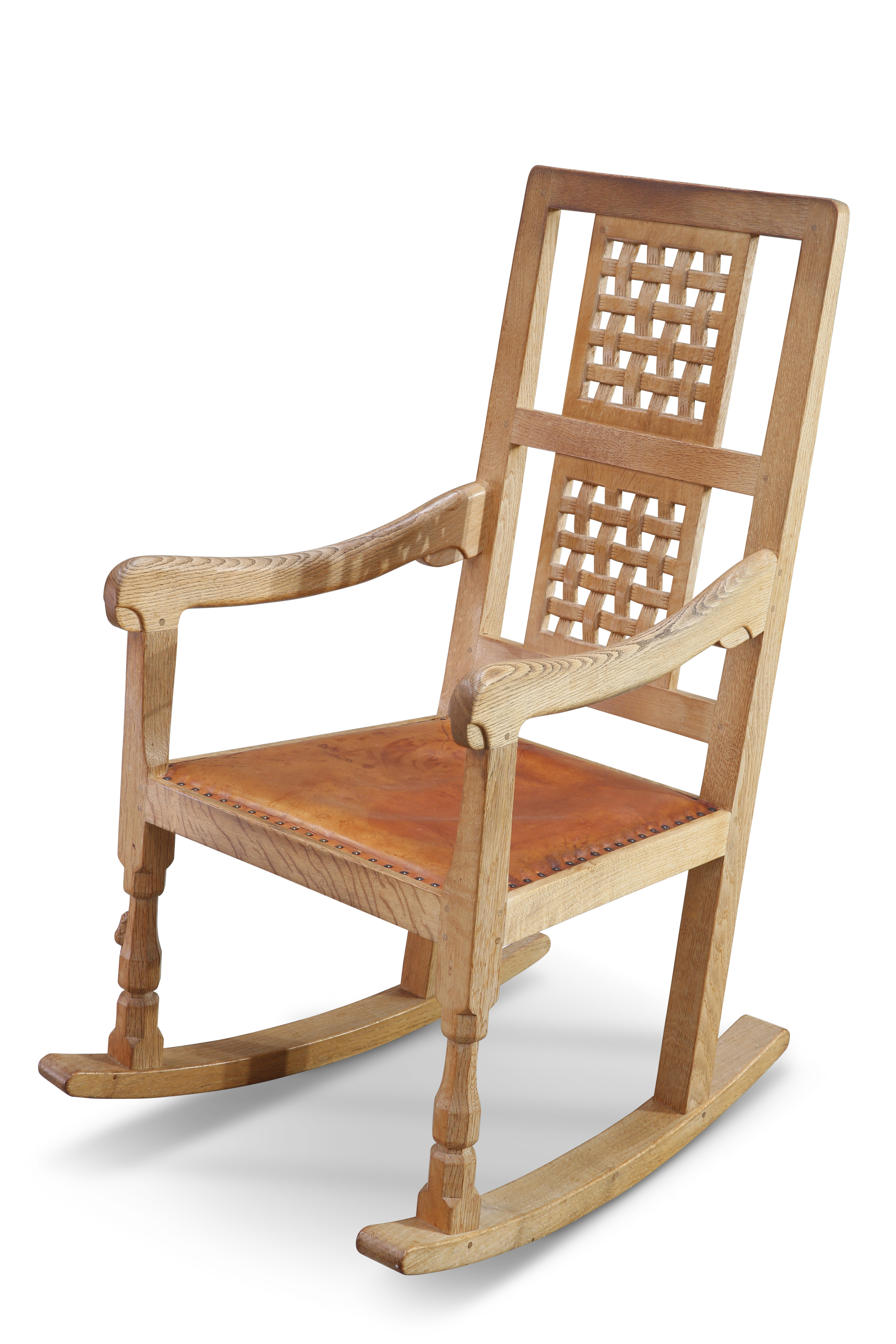 ROBERT THOMPSON OF KILBURN, A MOUSEMAN OAK ROCKING CHAIR